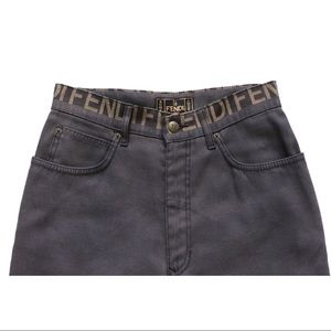 Fendi Jeans Zucca logo print waistband, high waisted tapered size 44 28” US 8